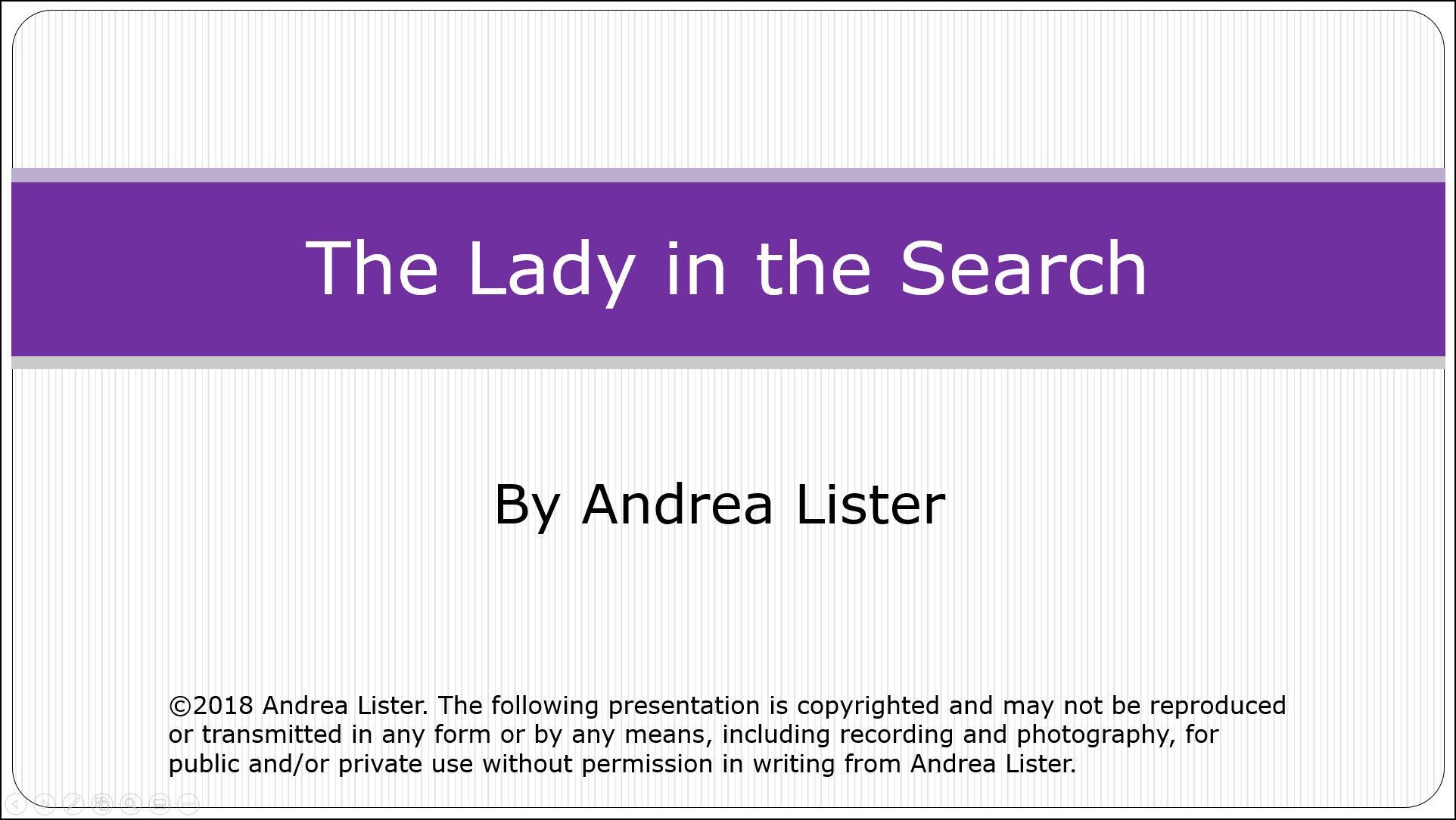 Lady in the Search Title Slide