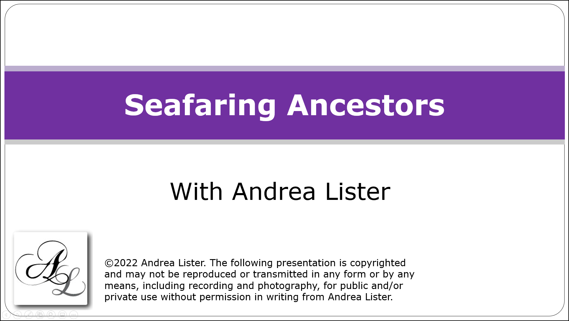 Seafaring Ancestors Title Slide